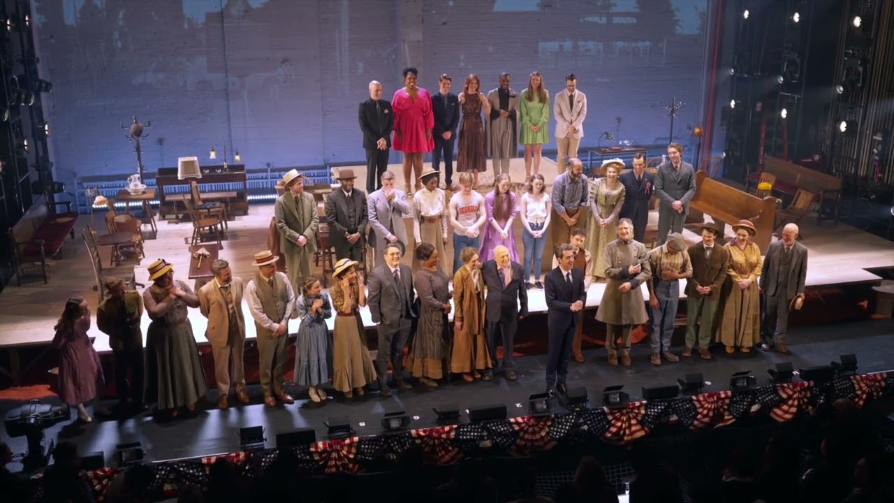 Opening night curtain call at the 2023 Broadway revival of Parade
