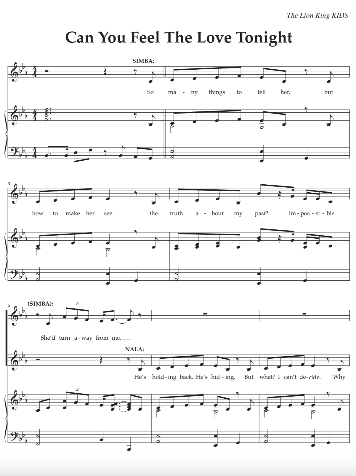 Simba Nala Can You Feel The Love Tonight