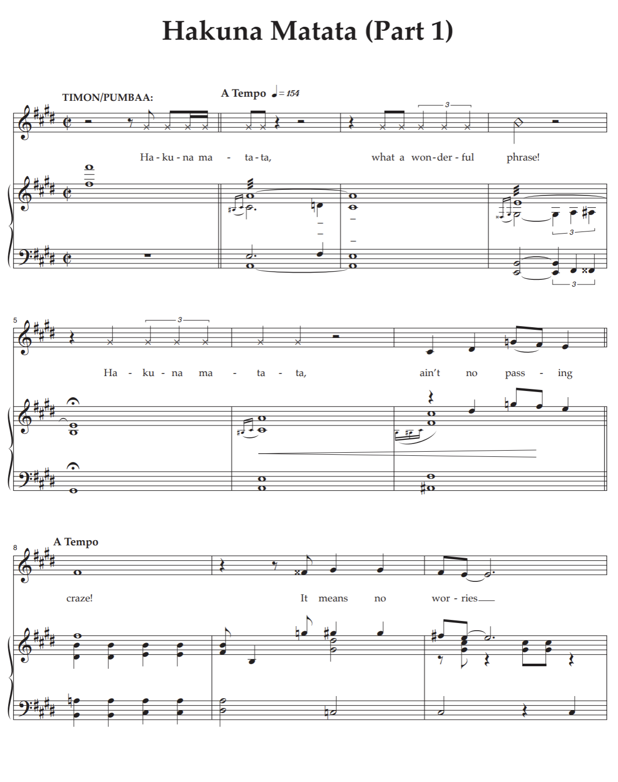 Timon Pumbaa Hakuna Matata