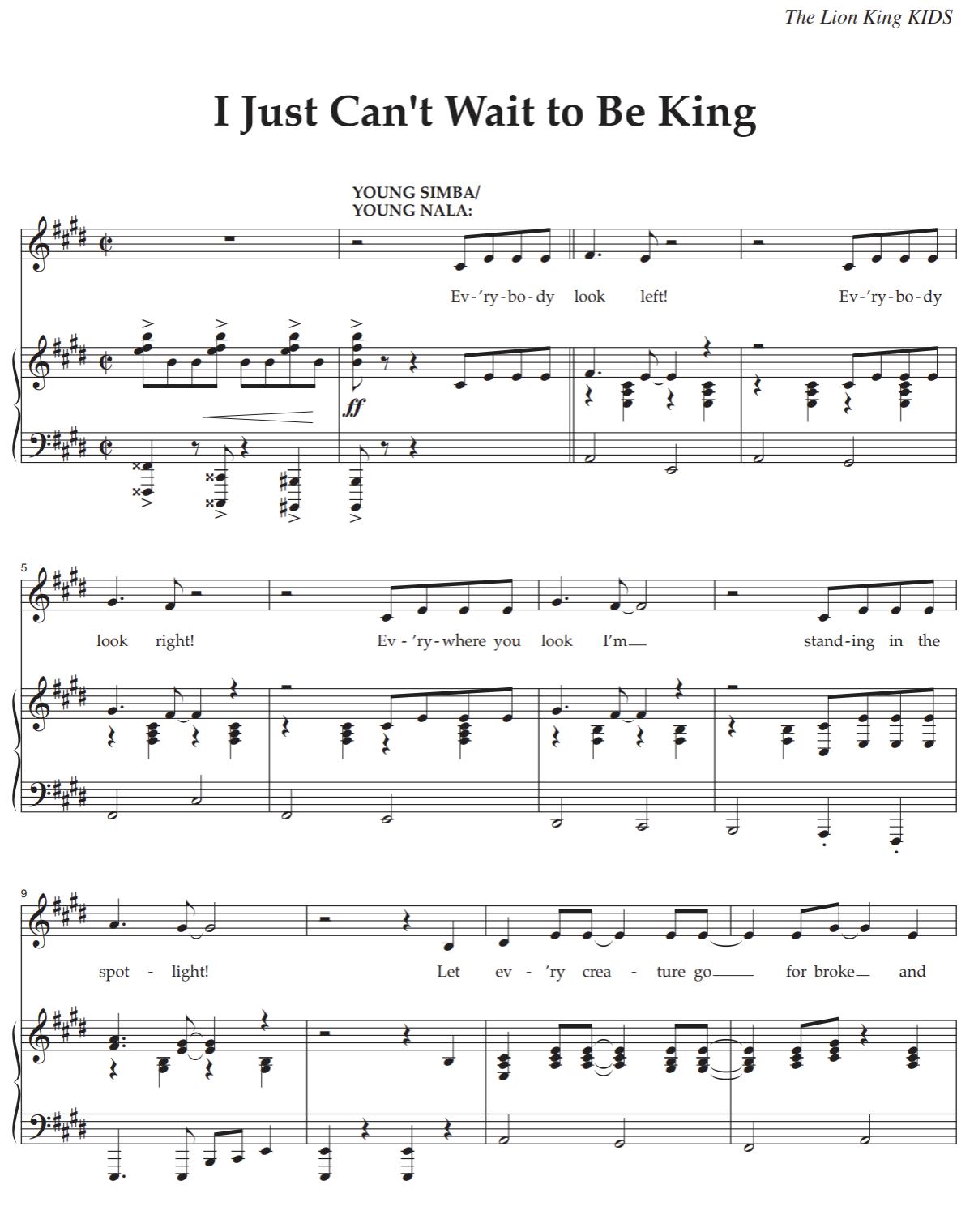 Young Simba Young Nala I Just Can't Wait To Be King KIDS