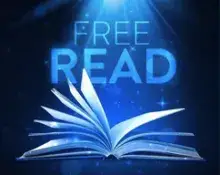 Blue background featuring text 'free read' and a book
