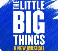 Blue background in brush strokes with white text.