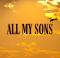 Image of a plane flying in an orange sky with the words all my sons in brown text