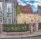 Magical Cherry Tree Lane backdrop used in the production of Mary Poppins