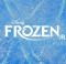A blue icy background with snowflakes with the Disney Frozen JR logo.