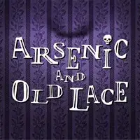 Purple wallpaper with Arsenic and Old Lace text overlay